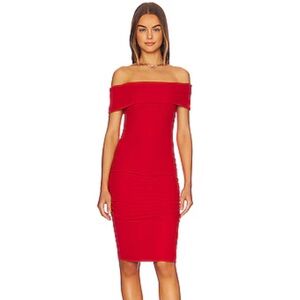 Michael Stars Red Off-Shoulder Bodycon Dress
